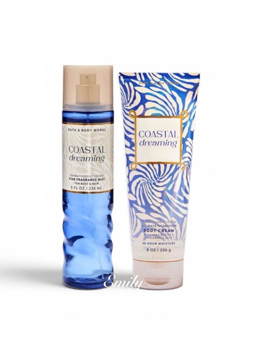 Bath & Body Works COASTAL DREAMING Luxe fragrance mist & body cream bundle set